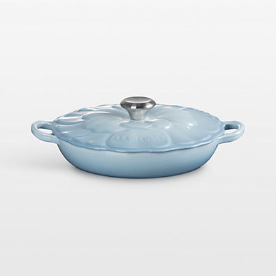 View Le Creuset ® Signature 2.25-Qt. Coastal Blue Enameled Cast Iron Petal Brasier details