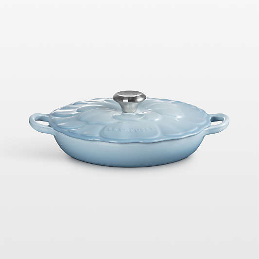 Le Creuset ® 2.25-Qt. Coastal Blue Petal Braiser with Glass Lid