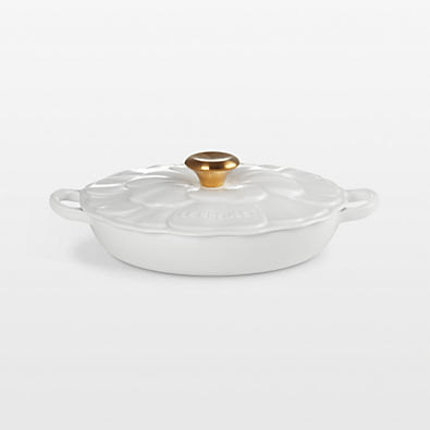 View Le Creuset ® Signature 2.25-Qt. White Enameled Cast Iron Petal Brasier details