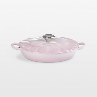 View Le Creuset ® 2.25-Qt. Shell Pink Signature Enameled Cast Iron Petal Brasier details