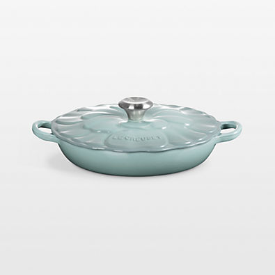 View Le Creuset ® Signature 2.25-Qt. Sea Salt Enameled Cast Iron Petal Brasier details