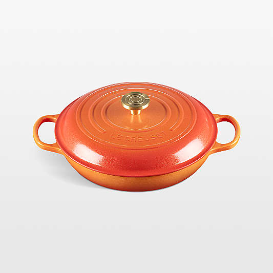 Le Creuset ® Signature 3.5-Qt. Flamme Doree Braiser with Crucible Knob