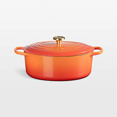 Le Creuset ® Signature 6.75-Qt. Flamme Doree Oval Dutch Oven with Crucible Knob