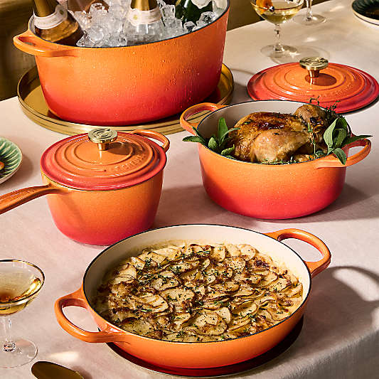 Le Creuset ® Signature 3.5-Qt. Flamme Doree Braiser with Crucible Knob