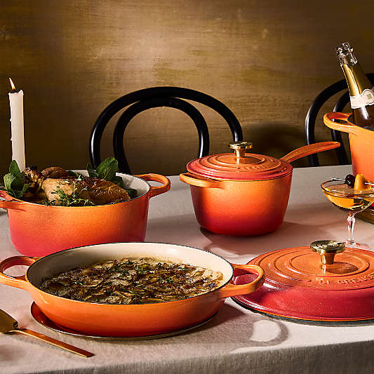 Le Creuset ® Signature 2.25-Qt. Flamme Doree Sauce Pan with Crucible Knob