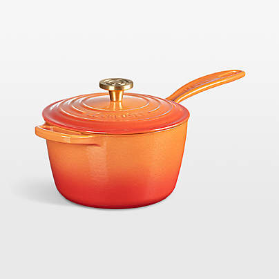 Le Creuset ® Signature 2.25-Qt. Flamme Doree Sauce Pan with Crucible Knob