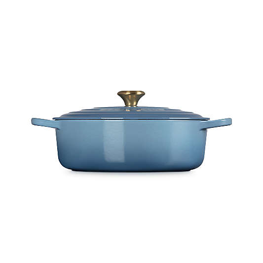 Le Creuset ® Signature 6.4L/6.75-Qt Chambray Enameled Cast Iron Round Wide Oven