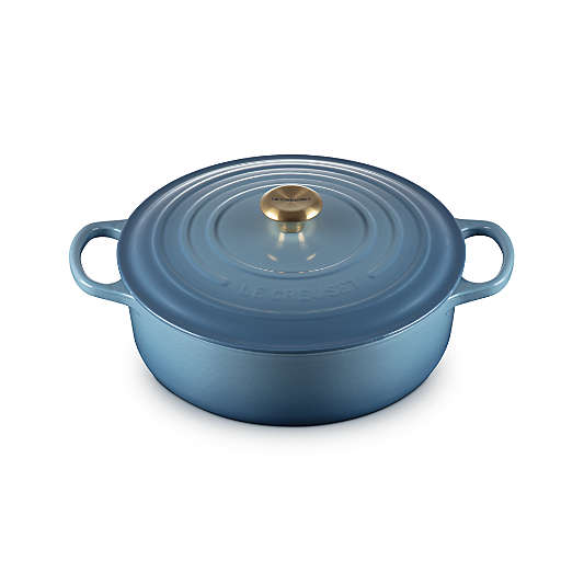 Le Creuset ® Signature 6.4L/6.75-Qt Chambray Enameled Cast Iron Round Wide Oven