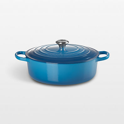 View Le Creuset ® Signature 6.75-Qt. Marseille Enameled Cast Iron Wide Dutch Oven details