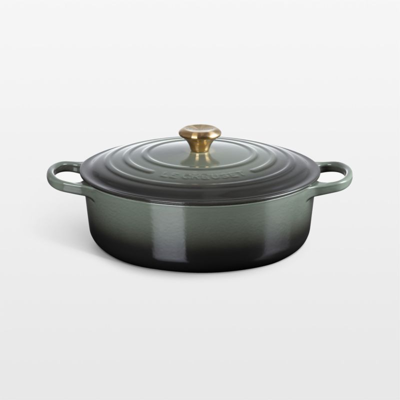 Le Creuset Thyme 6.3-Liter/ 6.75-Quart Round Wide Dutch Oven | Crate ...