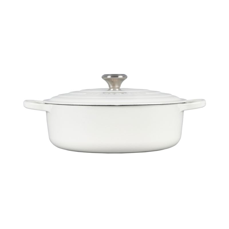 Le Creuset White 6.75-Qt. Round Wide Dutch Oven + Reviews | Crate & Barrel