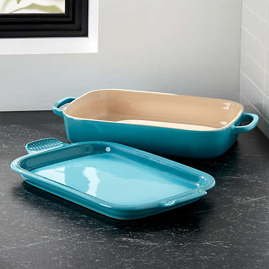 Le Creuset ® Caribbean Blue Rectangular Baking Dish with Platter Lid