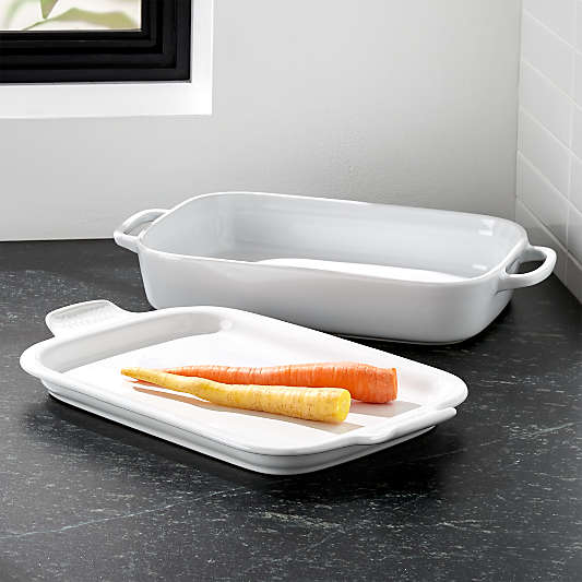 Le Creuset ® White Rectangular Baking Dish with Platter Lid