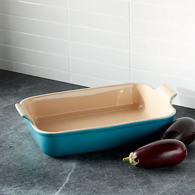 View Le Creuset ® Heritage 4-Qt. Caribbean Rectangular Baking Dish, 12x9" details