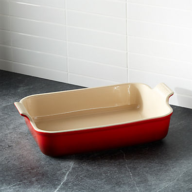 View Le Creuset ® Heritage 4-Qt. Cerise Rectangular Baking Dish, 12x9" details