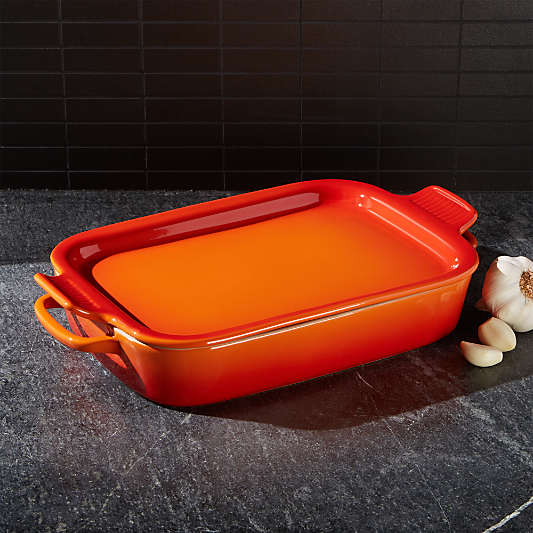 Le Creuset ® Flame Rectangular Dish with Platter Lid