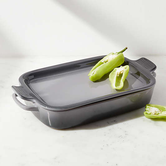 Le Creuset ® Oyster Rectangular Dish with Platter Lid