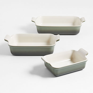 View Le Creuset ® Heritage Thyme Rectangular Baking Dishes, Set of 3 details