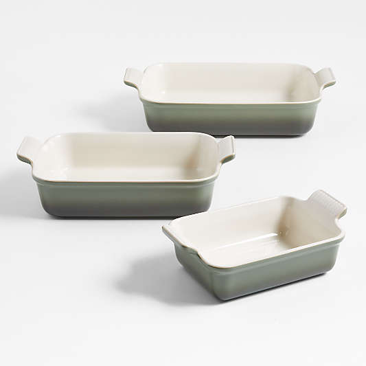 Le Creuset ® Heritage Thyme Rectangular Dishes, Set of 3