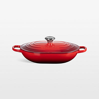 View Le Creuset ® 3.75-Qt. Cerise Enameled Cast Iron Covered Oval Casserole Dish details