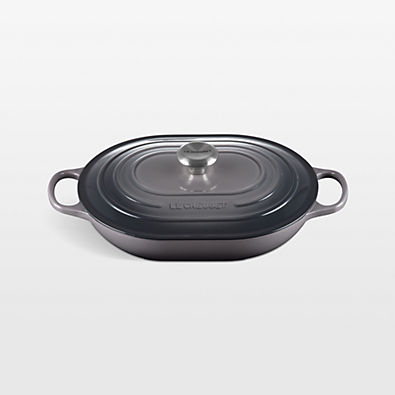 View Le Creuset ® 3.75-Qt. Oyster Enameled Cast Iron Covered Oval Casserole Dish details