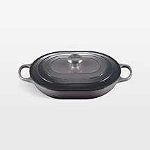 Le Creuset 3.75-Qt. Oyster Enameled Cast Iron Covered Oval Casserole Dish + Reviews | Crate & Barrel