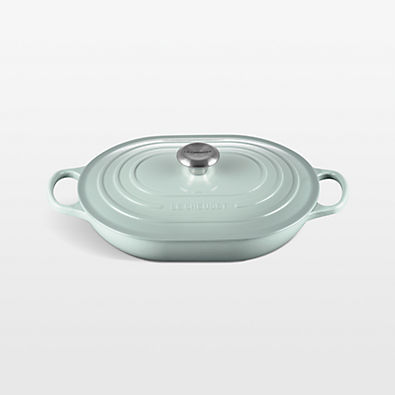 View Le Creuset ® 3.75-Qt. Sea Salt Enameled Cast Iron Covered Oval Casserole Dish details