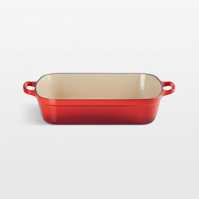 View Le Creuset ® Signature 5.25-Qt. Cerise Enameled Cast Iron Rectangular Roaster details