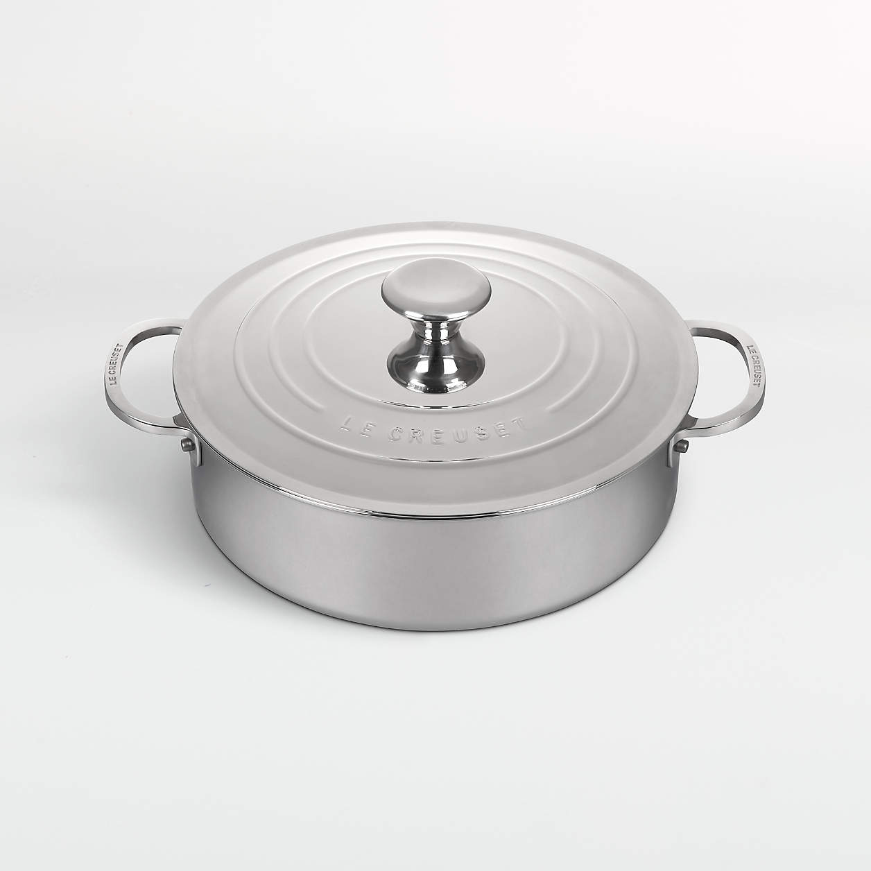Le Creuset Round 4.5Qt. Stainless Steel Rondeau Pan Crate & Barrel