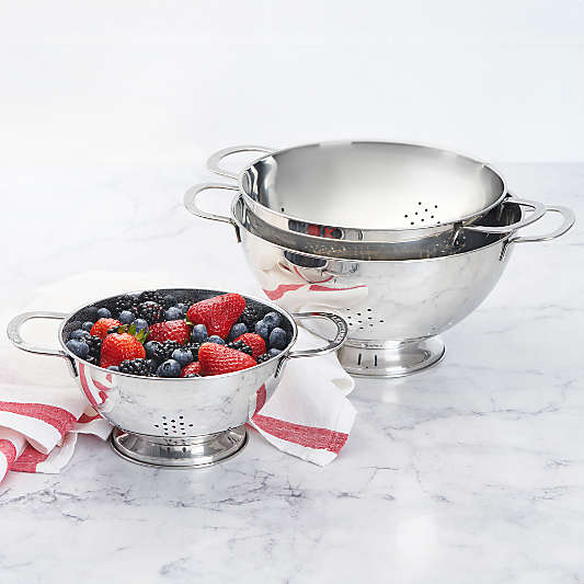 Le Creuset Stainless Steel Colanders, Set of 3