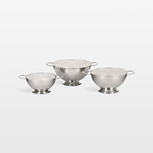 Le Creuset Stainless Steel Colanders, Set of 3 + Reviews | Crate & Barrel
