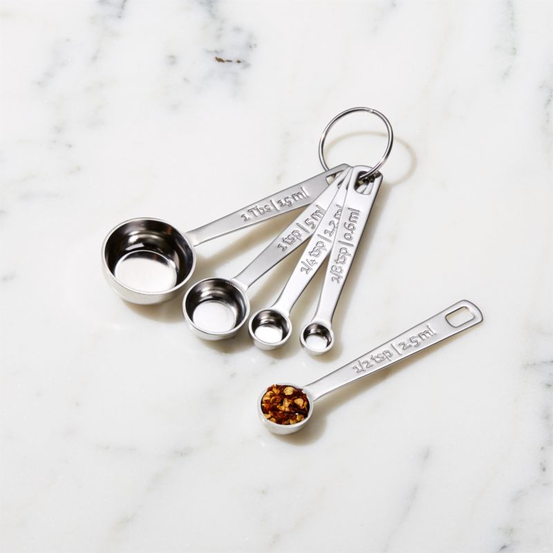 Le Creuset Stainless Steel Measuring Spoon Set + Reviews | Crate & Barrel