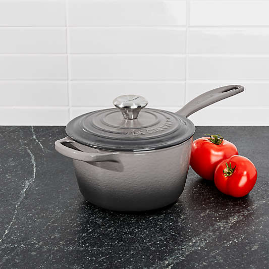 Le Creuset ® Signature 1.75-Qt. Oyster Grey Enameled Cast Iron Saucepan with Lid