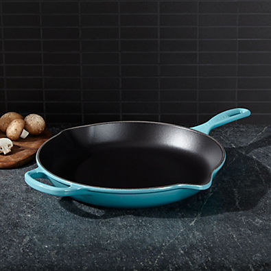 View Le Creuset ® Signature 11.75" Caribbean Blue Cast Iron Skillet details