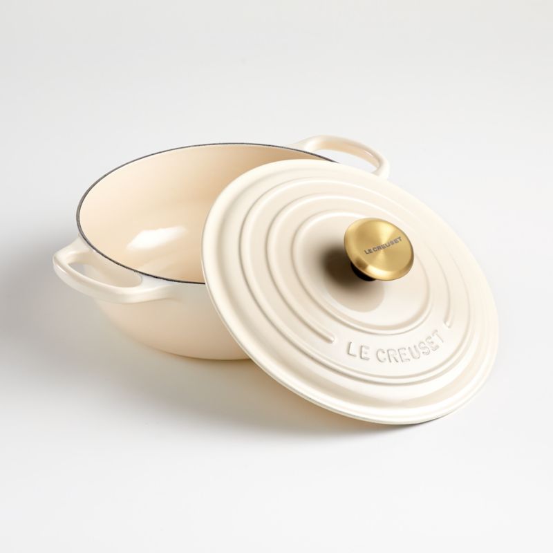 Le Creuset Signature 3.5-Qt. Cream Sauteuse Oven + Reviews | Crate & Barrel