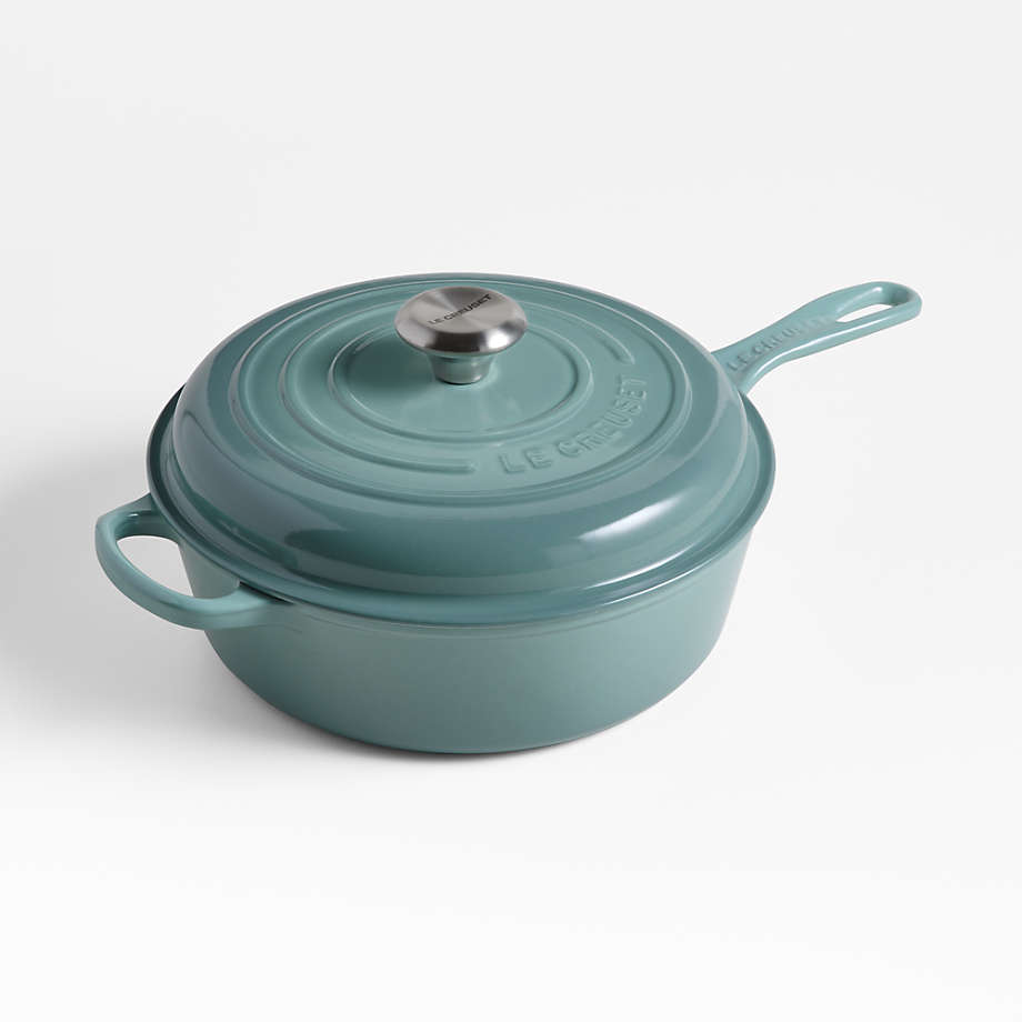 Le Creuset 3.75Qt. Sea Salt Signature Cassadou + Reviews Crate & Barrel