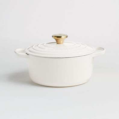 View Le Creuset ® Signature 4.5-Qt. Cream Enameled Cast Iron Round Dutch Oven details