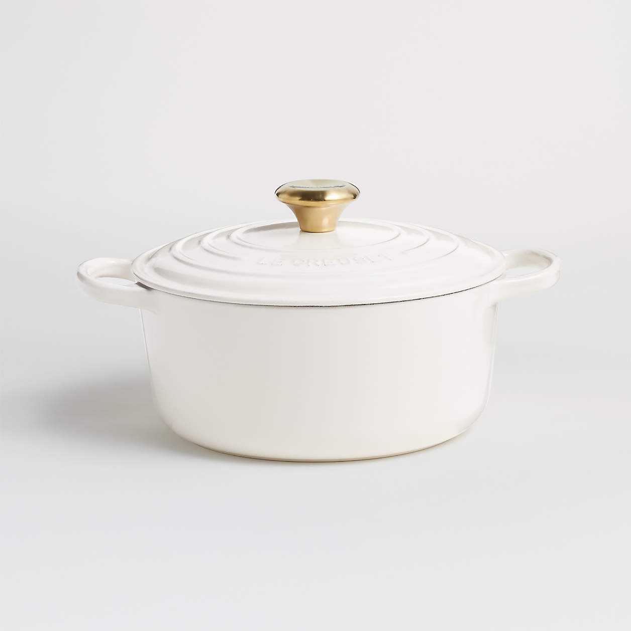 Le Creuset Signature Round 4.5-Qt. Cream Enameled Cast Iron Dutch Oven ...