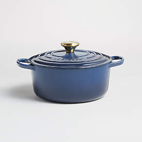 Le Creuset Signature 5-Qt. Ink Blue Cast Iron Everyday Pan for