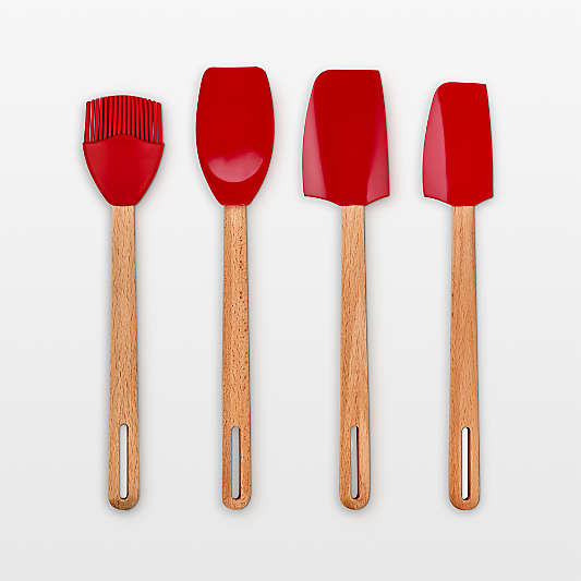 Le Creuset ® Signature 4-Piece Cerise Silicone Tool Set