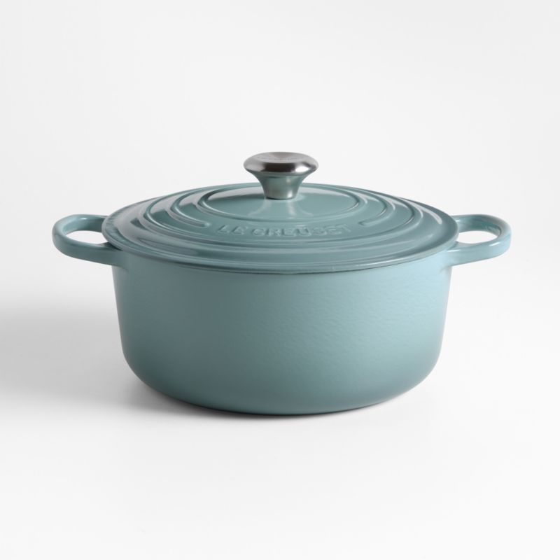 Le Creuset Signature 9-qt Round Dutch Oven with Stainless Steel Knob, Sea  Salt