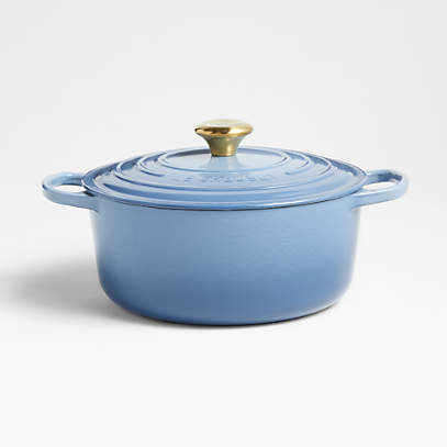 Le Creuset Signature Round 5.5-Qt. Chambray Dutch Oven with Lid + Reviews