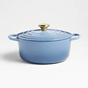 Round Cocotte w/ Glass Lid, 4Qt, Turquoise - Duluth Kitchen Co