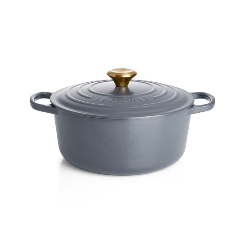 Le Creuset Signature Round 5.5-Qt. Graphite Grey Enameled Cast Iron ...