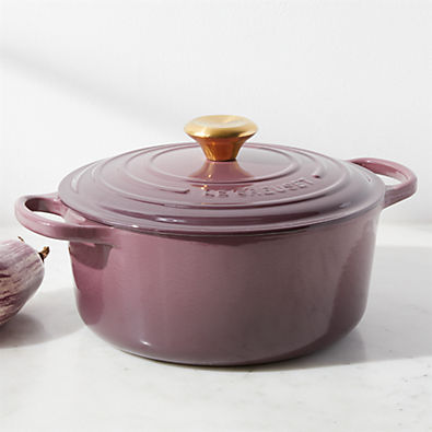 View Le Creuset ® Signature 5.5-Qt. Fig Enameled Cast Iron Dutch Oven details