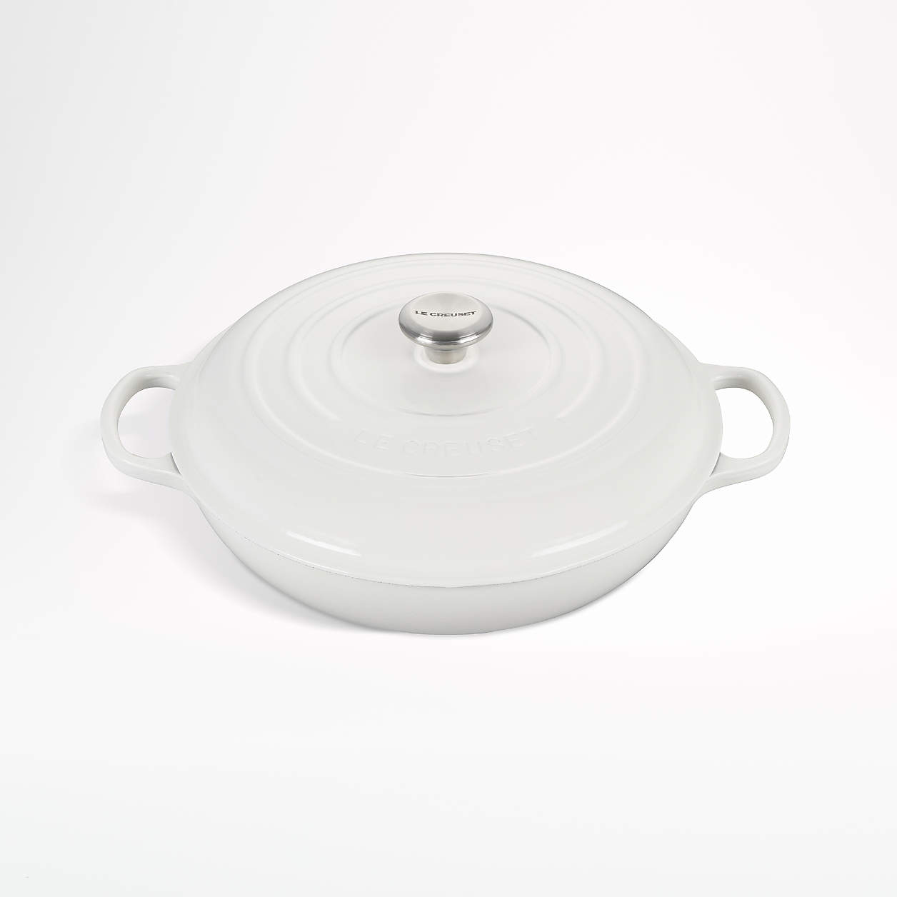 Le Creuset Signature 5-Qt. White Enameled Cast Iron Braiser Everyday ...