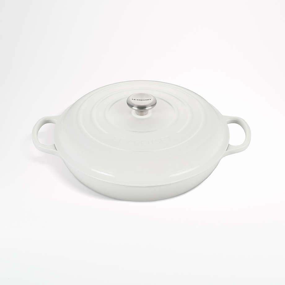 Le Creuset Signature 3.5-Qt. Ink Blue Enameled Cast Iron Braiser Everyday Pan + Reviews | Crate & Barrel