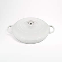 Le Creuset Signature 5-Qt. White Enameled Cast Iron Braiser Everyday Pan + Reviews | Crate & Barrel
