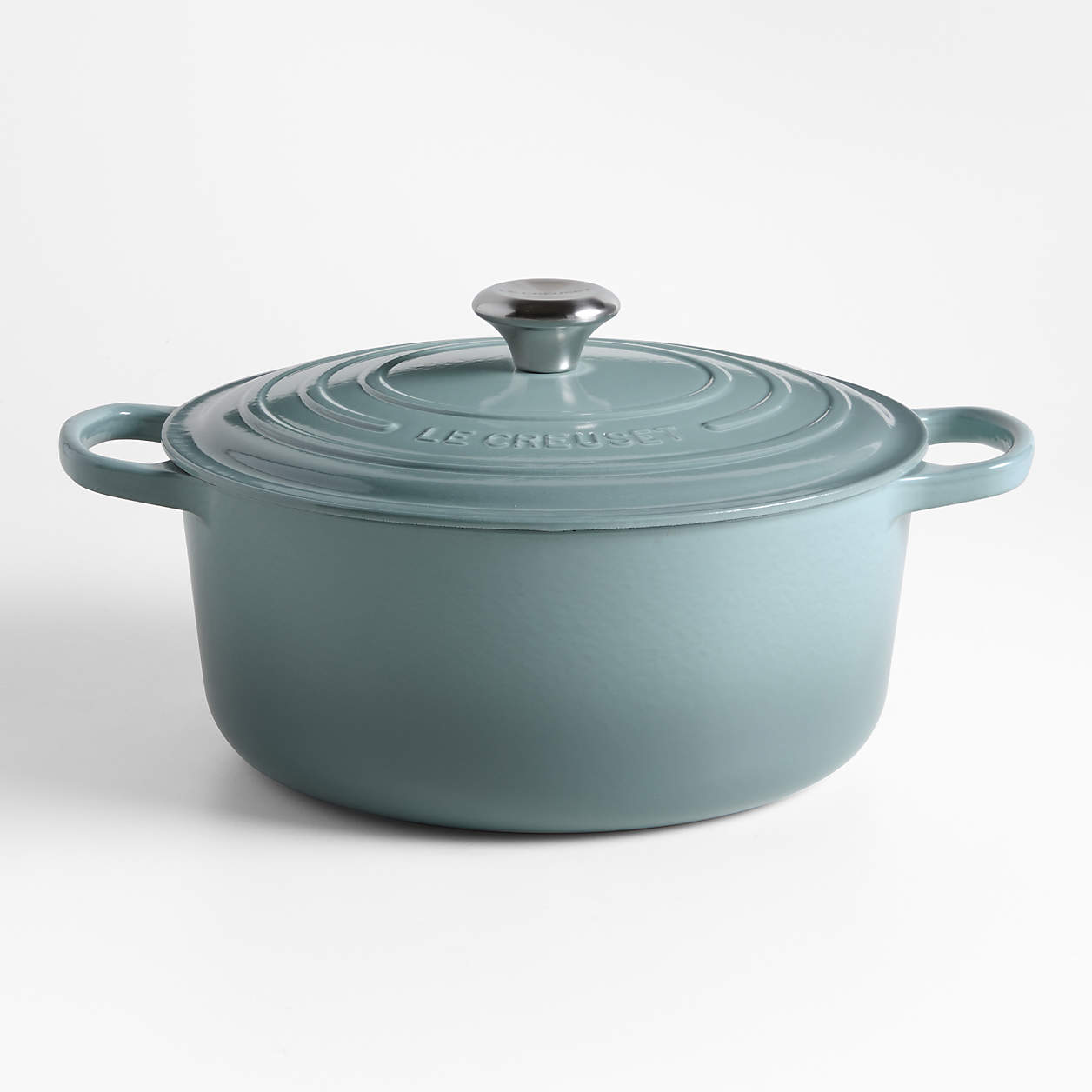 Le Creuset Sea Salt 7.25Qt. Round Dutch Oven + Reviews Crate & Barrel