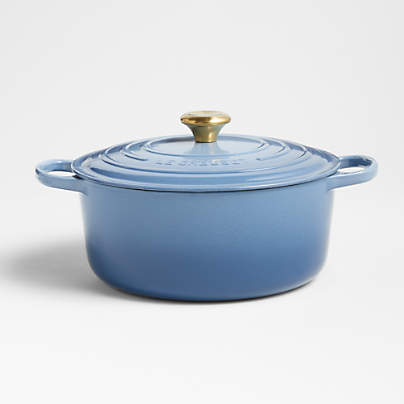 Le Creuset Signature Round 7.25-Qt. Ink Blue Enameled Cast Iron Dutch ...